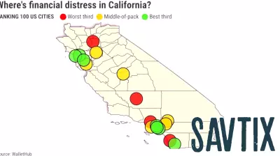Where in California are people feeling the most financial distress?